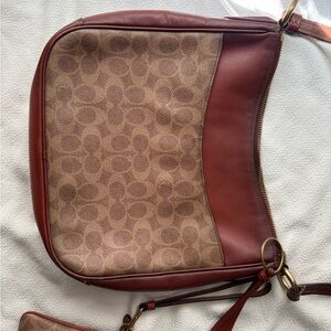 Brown and Tan Shoulder Bag